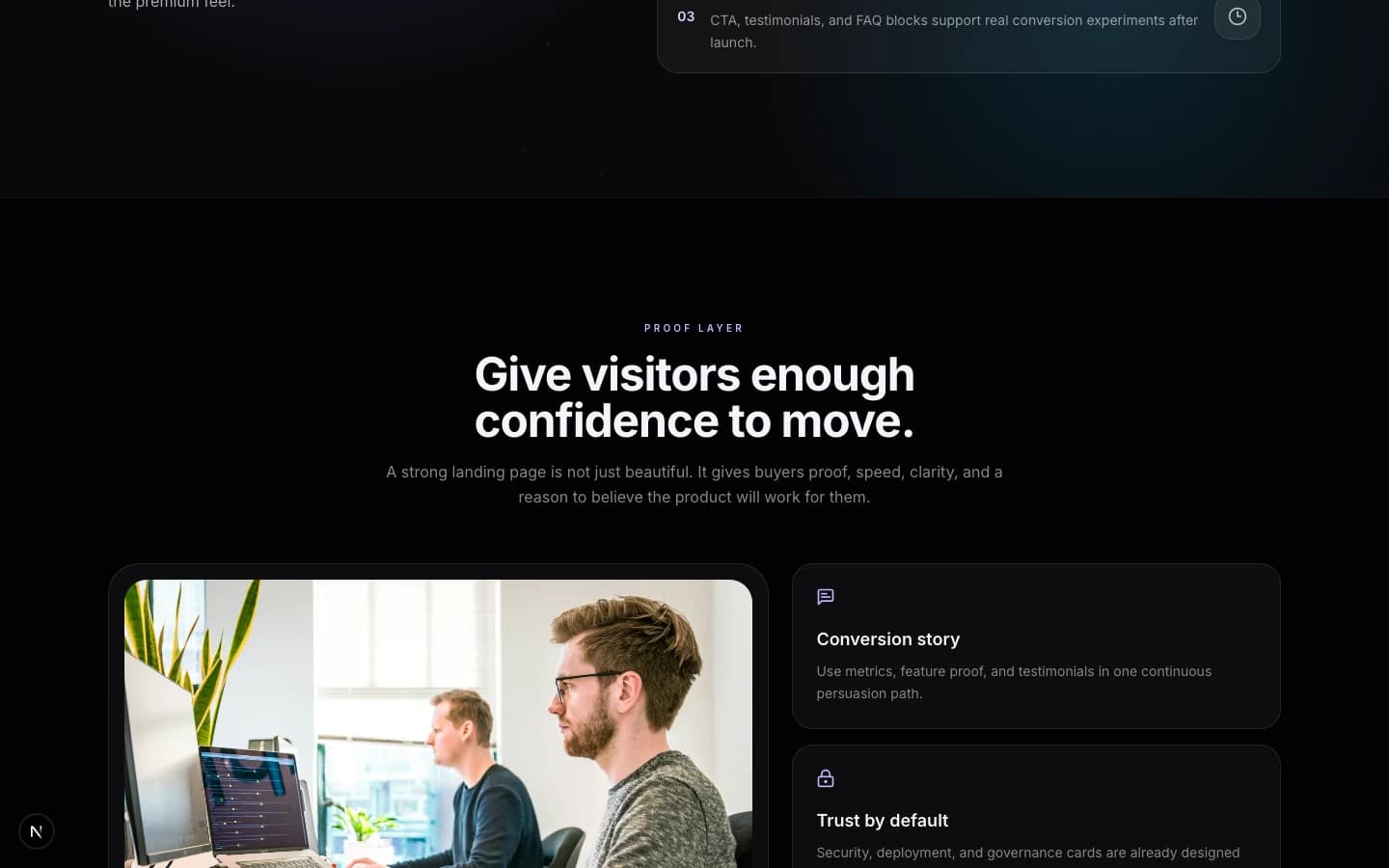 Workflow section preview